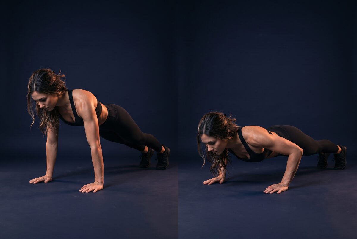 Pushups: the start and the finish of one rep