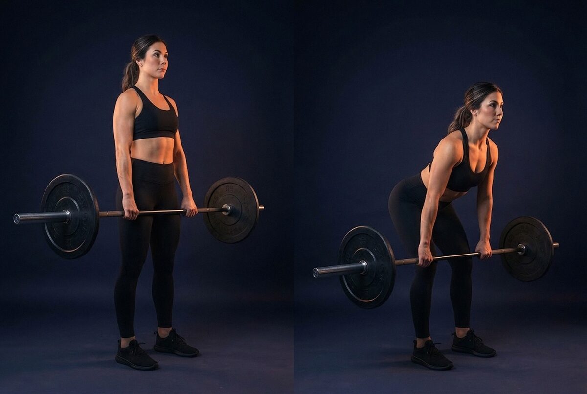 Romanian Deadlift: the start and the finish of one rep
